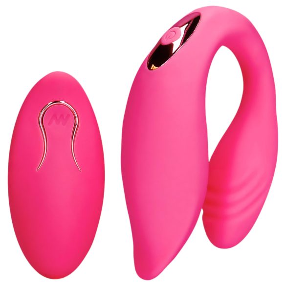 Loveline - vibrador casal recarregável com controle sem fio - silicone rosa