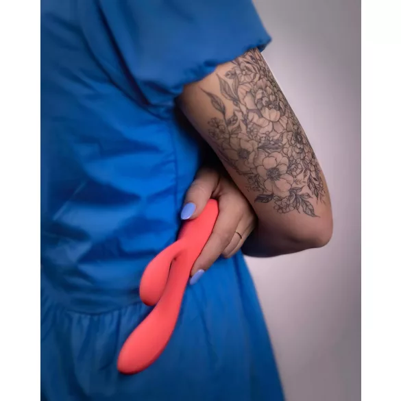 Loveline - vibrador recarregável, resistente à água, com estimulador de clitóris (rosa)