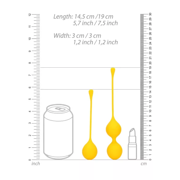 Loveline - bolas tailandesas de silicone - kit 2 peças - amarelo