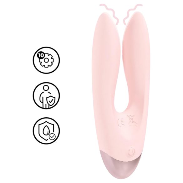 Loveline Amour - vibrador duplo para ponto G e clitóris - silicone rosa
