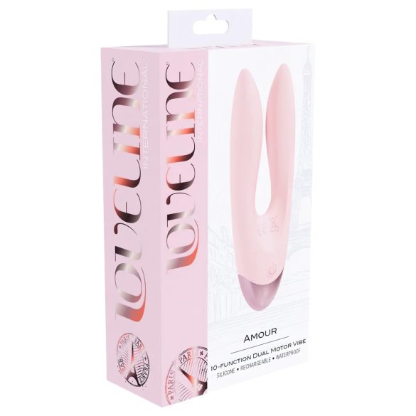 Loveline Amour - vibrador duplo para ponto G e clitóris - silicone rosa