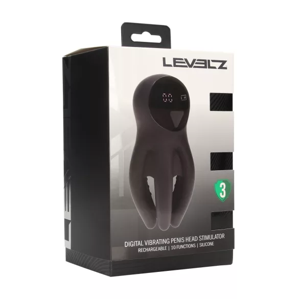 Levelz - vibrador peniano digital - silicone preto