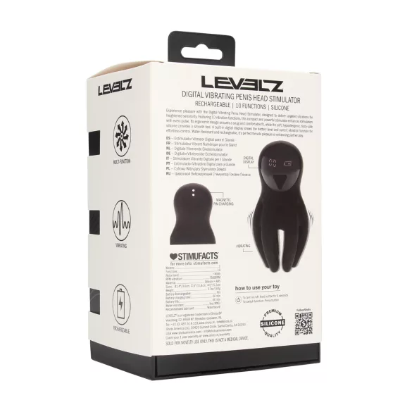 Levelz - vibrador peniano digital - silicone preto