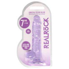 RealRock - dildo realístico transparente - roxo - 17cm