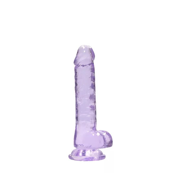 RealRock - dildo realístico transparente - roxo - 17cm