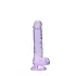 RealRock - dildo realístico transparente - roxo - 17cm