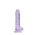 RealRock - dildo realístico transparente - roxo - 17cm