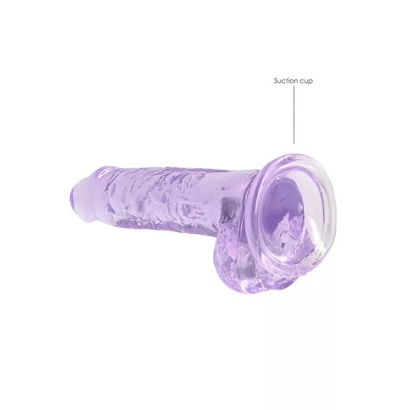 RealRock - dildo realístico transparente - roxo - 17cm