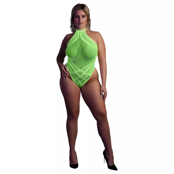 Ouch! - body com tiras fluorescente - neon verde