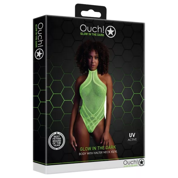 Ouch! - body com tiras fluorescente - neon verde