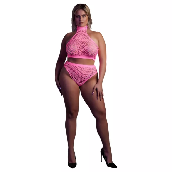 Ouch! - conjunto lingerie fosforescente - rosa