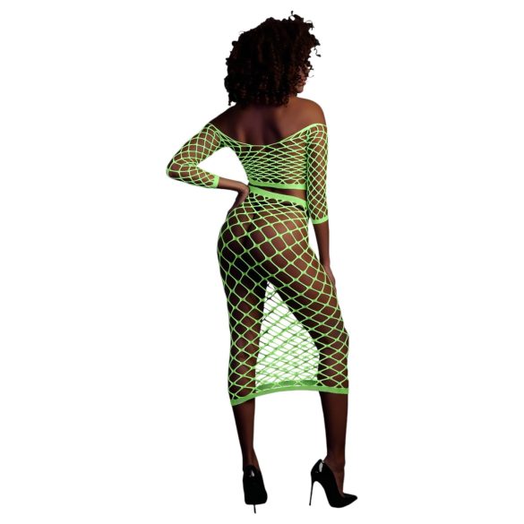 Ouch! - conjunto saia e top fosforescente - neon verde