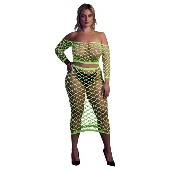 Ouch! - conjunto saia e top fosforescente - neon verde
