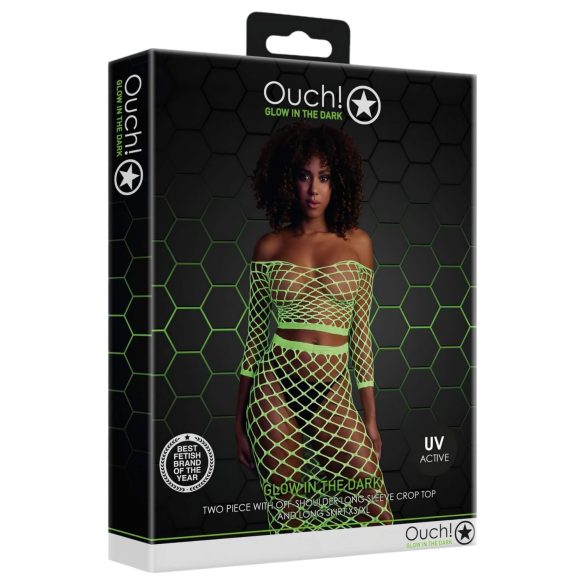 Ouch! - conjunto saia e top fosforescente - neon verde