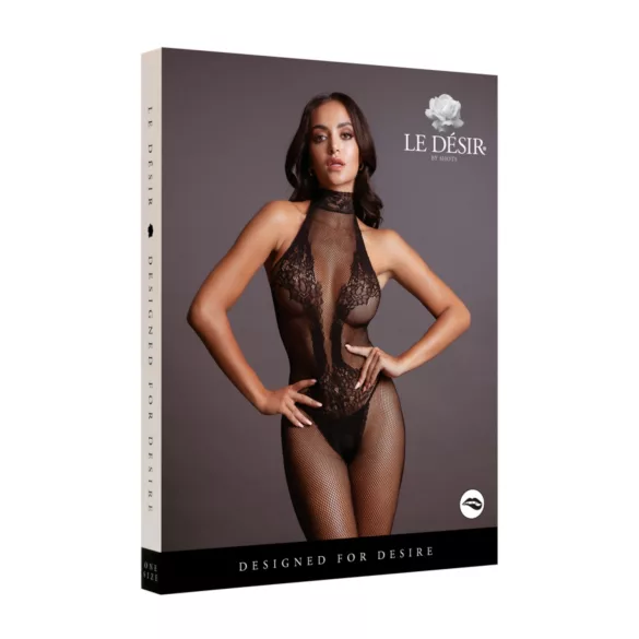 Le Désir - macacão rendado em rede (preto) - S-XL