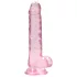 RealRock - dildo realístico transparente - silicone rosa 17cm