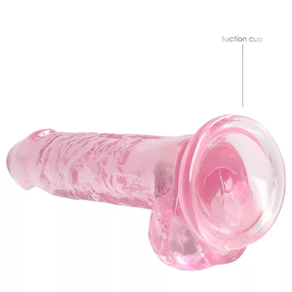 RealRock - dildo realístico transparente - silicone rosa 17cm