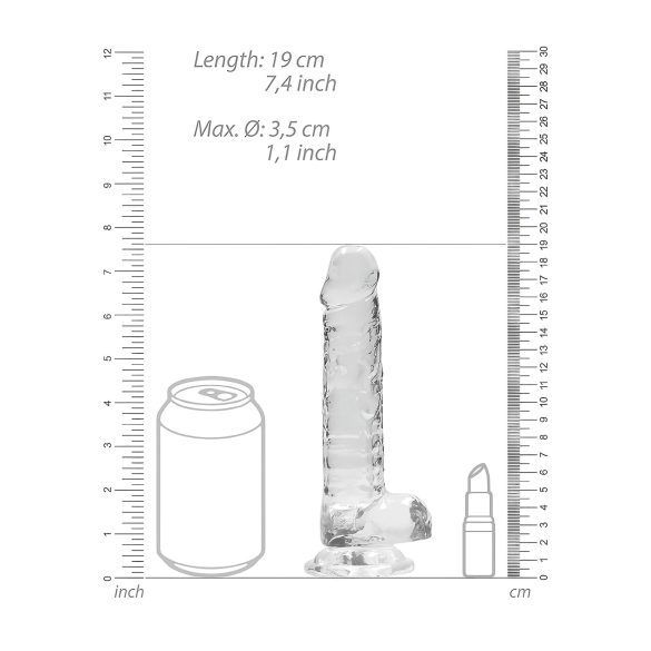 RealRock - dildo realístico transparente - 17cm