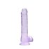 RealRock - dildo realístico transparente - roxo 19cm