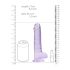 RealRock - dildo realístico transparente - roxo 19cm