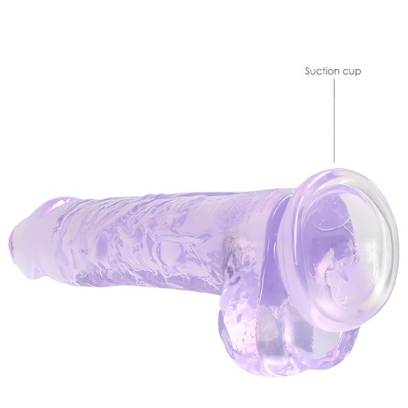 RealRock - dildo realístico transparente - roxo 19cm