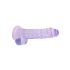 RealRock - dildo realístico transparente - roxo 19cm