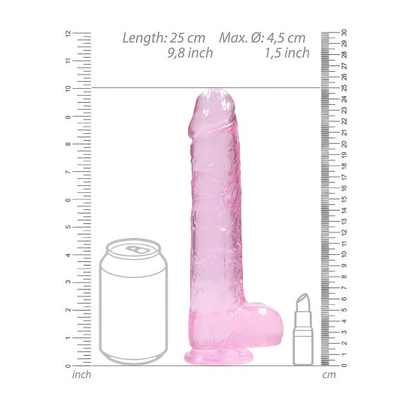 RealRock - dildo realístico transparente - pink 22cm