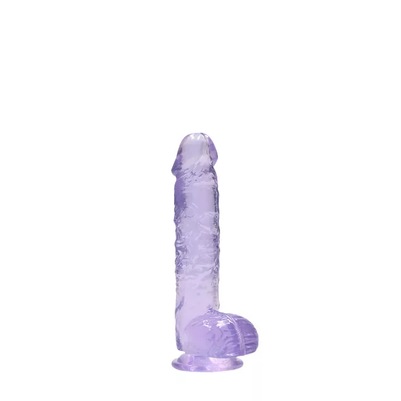 RealRock - dildo realístico transparente - roxo - 15cm