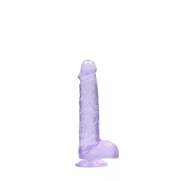 RealRock - dildo realístico transparente - roxo - 15cm