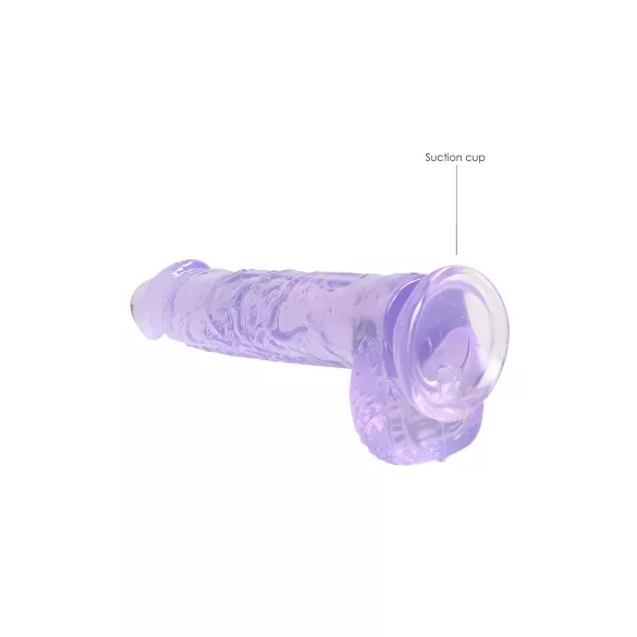 RealRock - dildo realístico transparente - roxo - 15cm