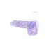 RealRock - dildo realístico transparente - roxo - 15cm