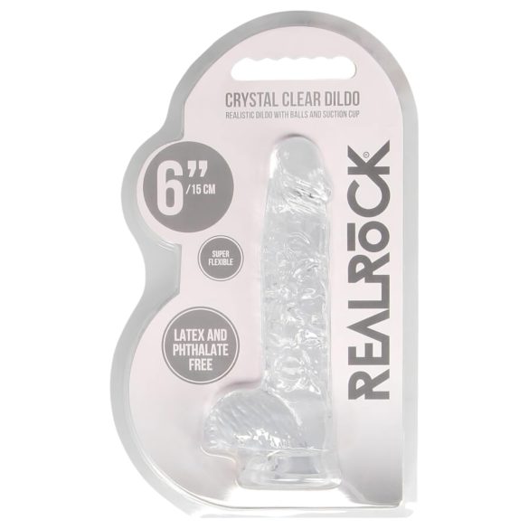 RealRock - dildo realístico transparente - 15cm