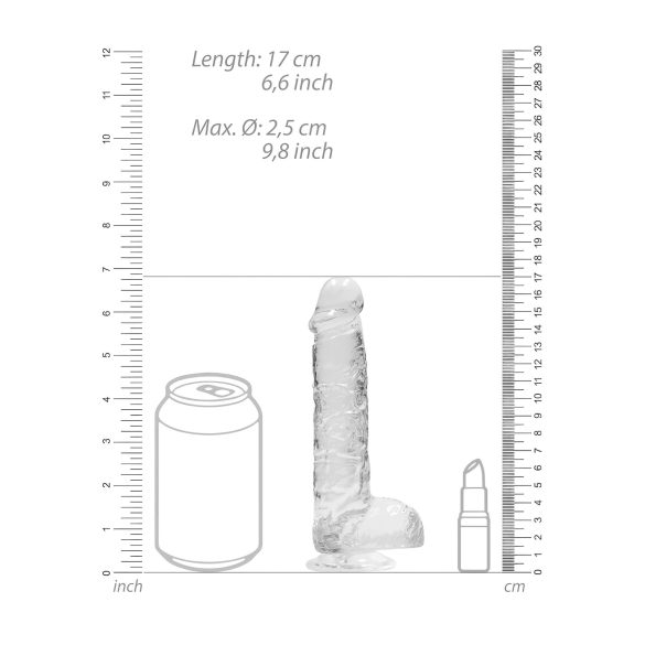 RealRock - dildo realístico transparente - 15cm
