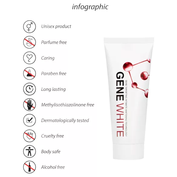 Pharmquests Gene White - creme clareador de pele (100 ml)