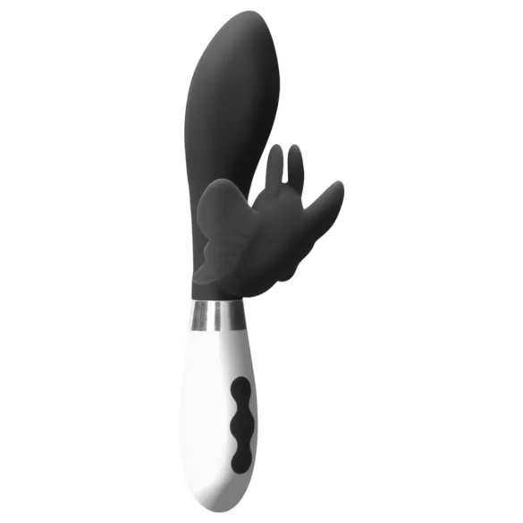 Alexios - vibrador borboleta com estimulador de clitóris - silicone preto