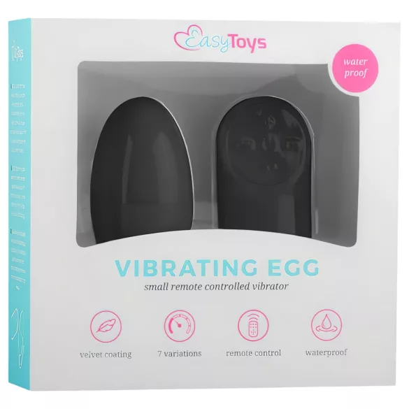 Easytoys - ovo vibratório com controle remoto - 7 modos - preto