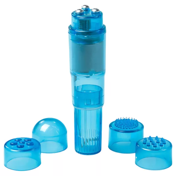 Easytoys Pocket Rocket - vibrador clitoriano com acessórios - azul - 5 peças