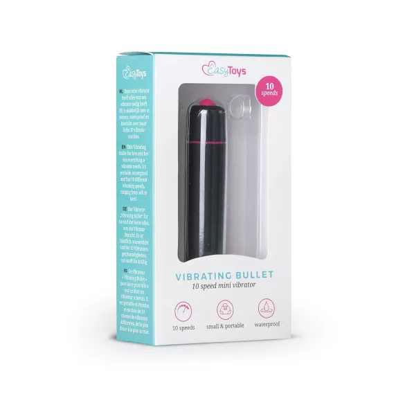 Easytoys - vibrador bullet à prova d'água - preto