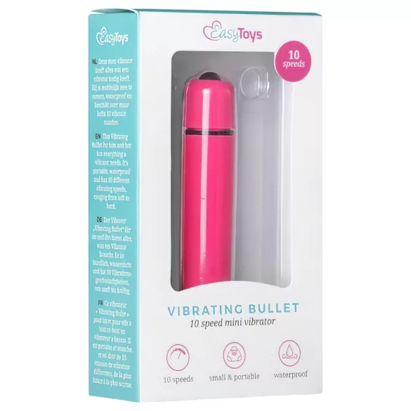 Easytoys - vibrador bullet à prova d'água - silicone rosa