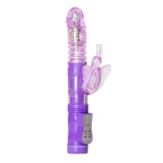   Easytoys Butterfly - vibrador rotativo com pulsação - silicone roxo