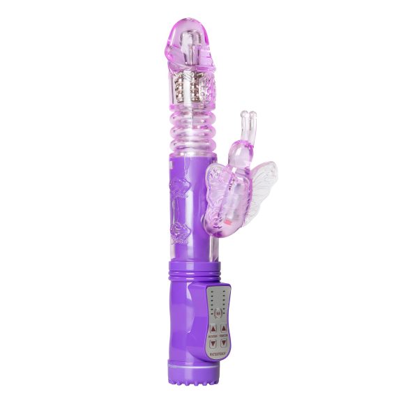 Easytoys Butterfly - vibrador rotativo com pulsação - silicone roxo
