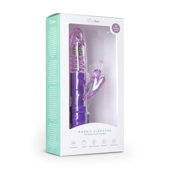 Easytoys Butterfly - vibrador rotativo com pulsação - silicone roxo