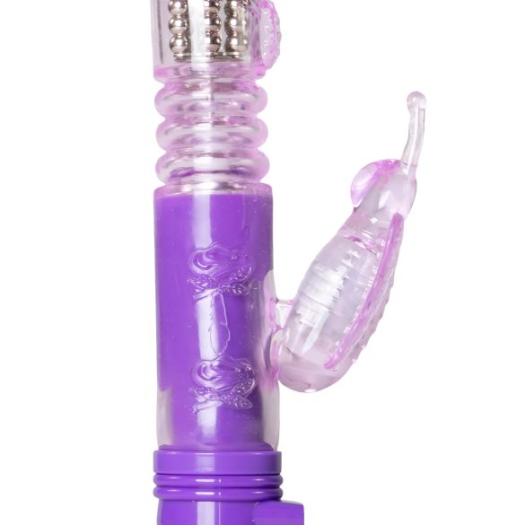 Easytoys Butterfly - vibrador rotativo com pulsação - silicone roxo