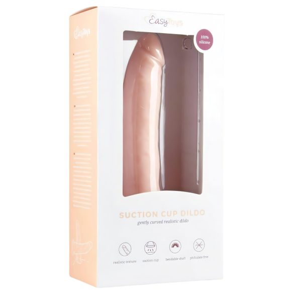 Easytoys - dildo ventosa 100% silicone 21cm - cor natural