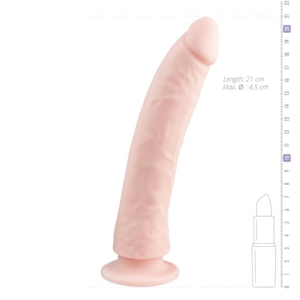 Easytoys - dildo ventosa 100% silicone 21cm - cor natural