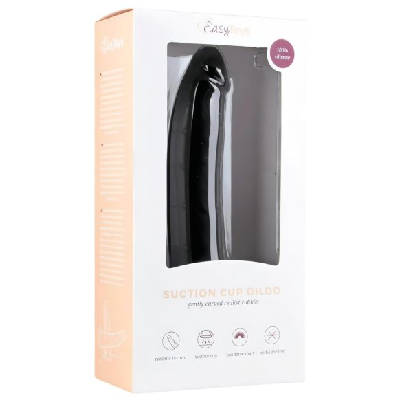 Easytoys - dildo com ventosa - silicone 21cm - preto