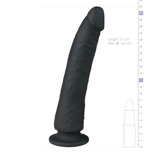 Easytoys - dildo com ventosa - silicone 21cm - preto