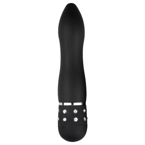 Easytoys Diamond Curved - mini vibrador varinha curvada - preto