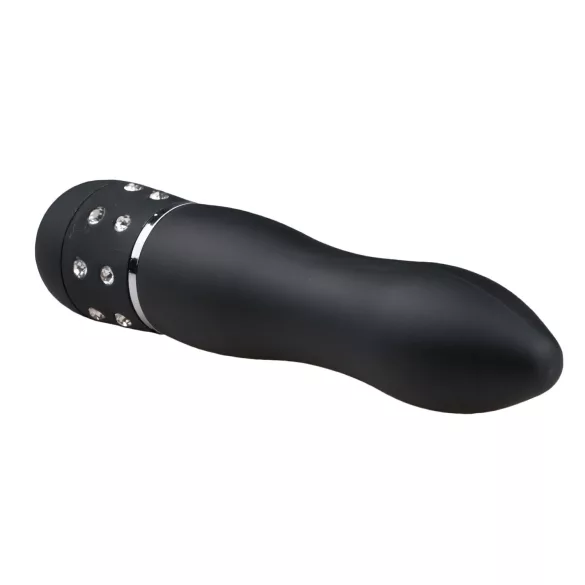 Easytoys Diamond Curved - mini vibrador varinha curvada - preto