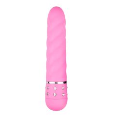 Easytoys Diamond - vibrador reto texturizado - silicone rosa